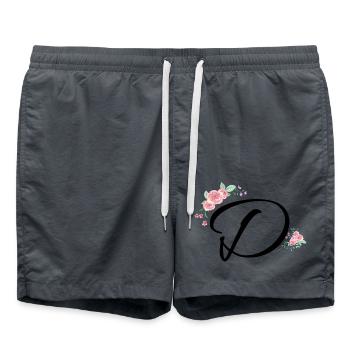 Lettre d fleurs - Short de bain - charbon - Devant - AI Model Male 185 light (185cm)