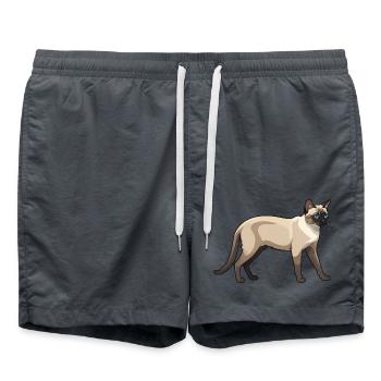 Cute Siamese Car - Cat Sticker - Badeshorts - Anthrazit - Vorne - AI Model Male 185 light (185cm)