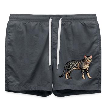 Chat domestique - Autocollant d’animal mignon - Short de bain - charbon - Devant - AI Model Male 185 light (185cm)