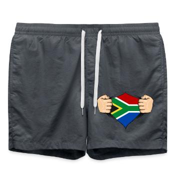 South Africa Flag Design - Swim Trunks - anthracite - Front - AI Model Male 185 light (185cm)