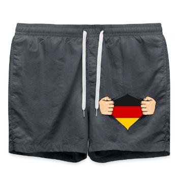 Germany Flag Design - Swim Trunks - anthracite - Front - AI Model Male 185 light (185cm)