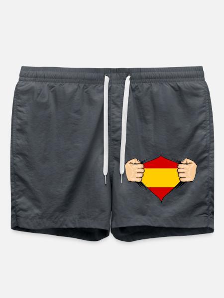 Spain Flag Design - Swim Trunks - anthracite