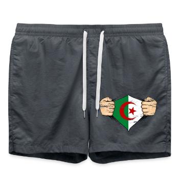 Algerien Flagge Design used - Badeshorts - Anthrazit - Vorne - AI Model Male 185 light (185cm)