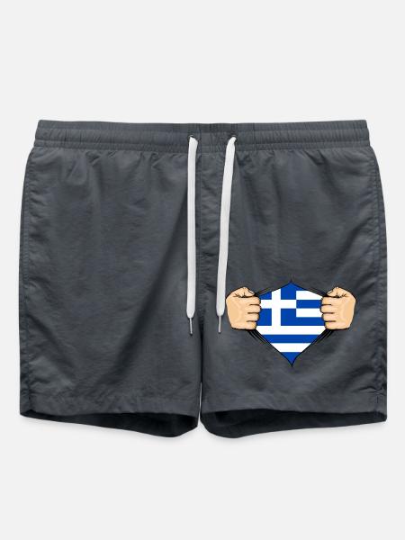 Greece Flag Design - Swim Trunks - anthracite