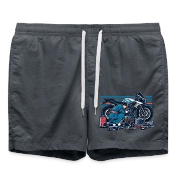 武士 メカニック Samurai Mechaniker - Badeshorts - Anthrazit - Vorne - AI Model Male 185 light (185cm)