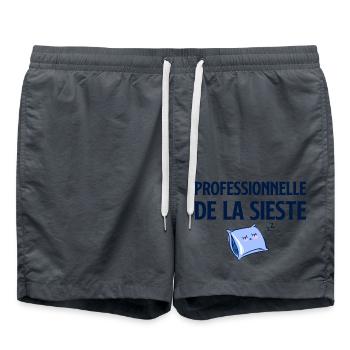 Pro de la sieste humour dormir - Short de bain - charbon - Devant - AI Model Male 185 light (185cm)