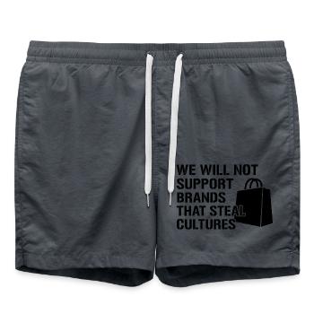 We will not support brands that steal cultures - Badeshorts - Anthrazit - Vorne - AI Model Male 185 light (185cm)