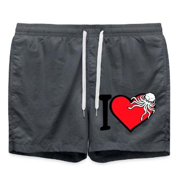 J’aime le cœur de pieuvre J’aime le symbole du coeur Logo mignon - Short de bain - charbon - Devant - AI Model Male 185 light (185cm)