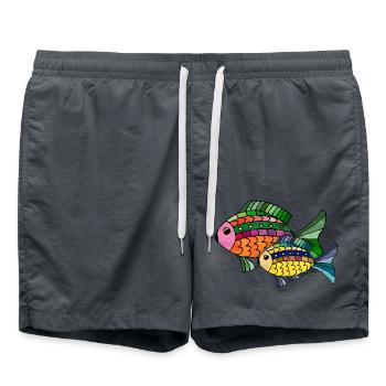Fische - Badeshorts - Anthrazit - Vorne - AI Model Male 185 light (185cm)