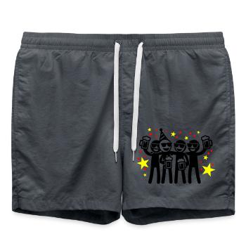 Birthday Party Team - Swim Trunks - anthracite - Front - AI Model Male 185 light (185cm)