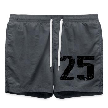 25 Number Jersey - Swim Trunks - anthracite - Front - AI Model Male 185 light (185cm)