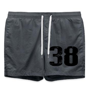 38 Zahl Trikot - Badeshorts - Anthrazit - Vorne - AI Model Male 185 light (185cm)
