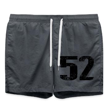 52 Zahl Trikot - Badeshorts - Anthrazit - Vorne - AI Model Male 185 light (185cm)