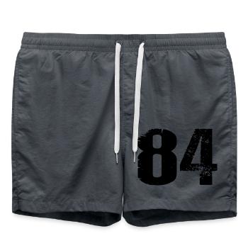 84 Zahl Trikot - Badeshorts - Anthrazit - Vorne - AI Model Male 185 light (185cm)