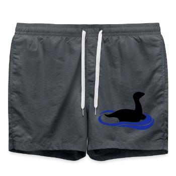 Dinosaur loch ness monster in the water - Swim Trunks - anthracite - Front - AI Model Male 185 light (185cm)