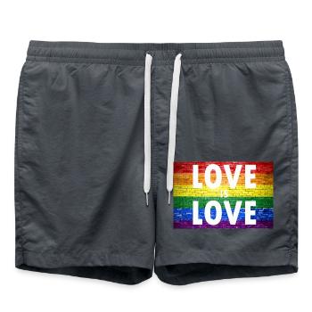 Love is Love Gay Pride - Swim Trunks - anthracite - Front - AI Model Male 185 light (185cm)