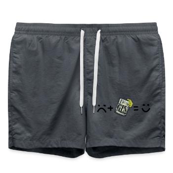 Triste moi (triste) + Gin Tonic = Happy Me - Short de bain - charbon - Devant - AI Model Male 185 light (185cm)