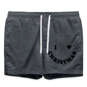 Weihnachten - Badeshorts - Anthrazit - Vorne - AI Model Male 185 light (185cm)