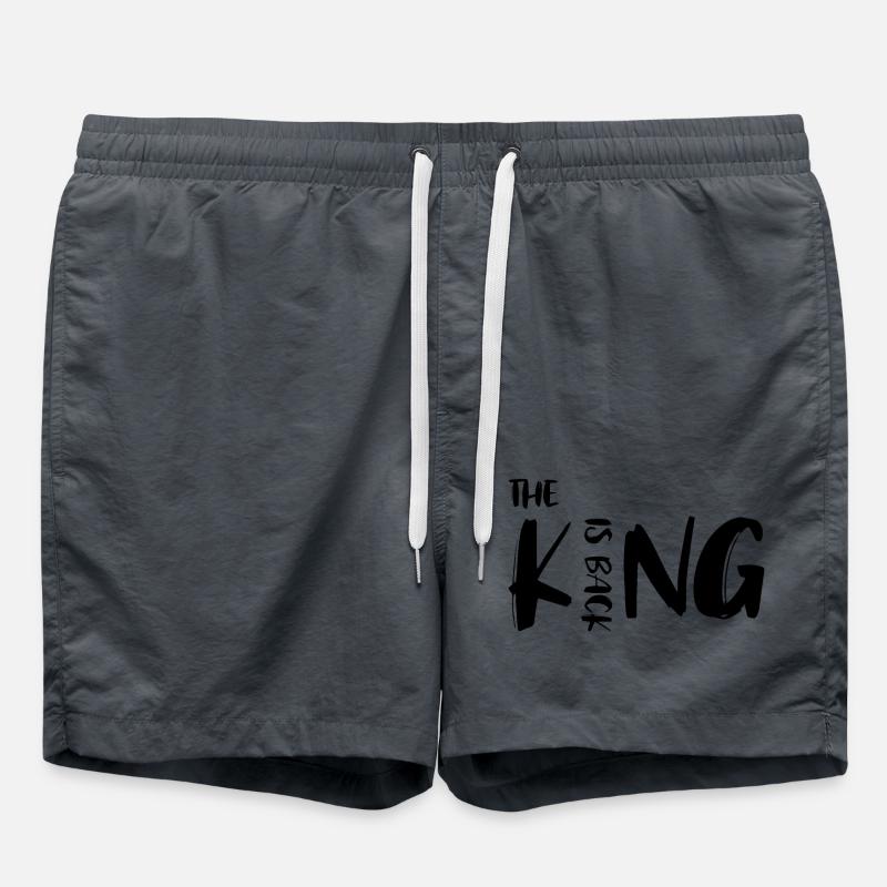 The King is back - Swim Trunks - anthracite