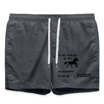 Pferde Spruch Reiten - Badeshorts - Anthrazit - Vorne - AI Model Male 185 light (185cm)