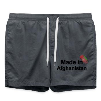 Fingerprint Made in Afghanistan Poster - Badeshorts - Anthrazit - Vorne - AI Model Male 185 light (185cm)