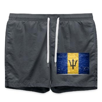 Drapeau de la Barbade Graffiti sur mur de briques - Short de bain - charbon - Devant - AI Model Male 185 light (185cm)