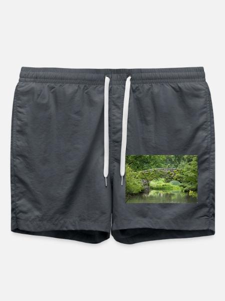 New York Gapstow Bridge Central Park Manhattan - Badeshorts - Anthrazit