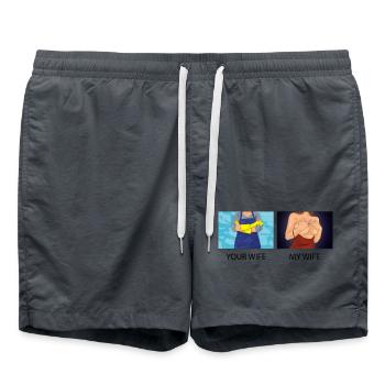 Your Wife my wife funny fun classy housewife mom - Badeshorts - Anthrazit - Vorne - AI Model Male 185 light (185cm)