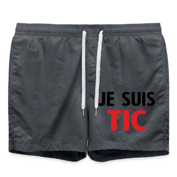 Je suis TIC - Short de bain - charbon - Devant - AI Model Male 185 light (185cm)