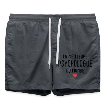 Femme Meilleure Psychologue du monde Super Cadeau - Short de bain - charbon - Devant - AI Model Male 185 light (185cm)
