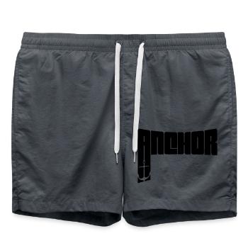 Text Anchor Crew - Swim Trunks - anthracite - Front - AI Model Male 185 light (185cm)