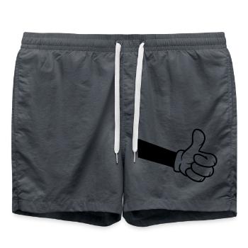 Confirm OK Comic Hand - Swim Trunks - anthracite - Front - AI Model Male 185 light (185cm)