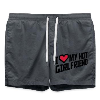 I love my girlfriend - Badeshorts - Anthrazit - Vorne - AI Model Male 185 light (185cm)