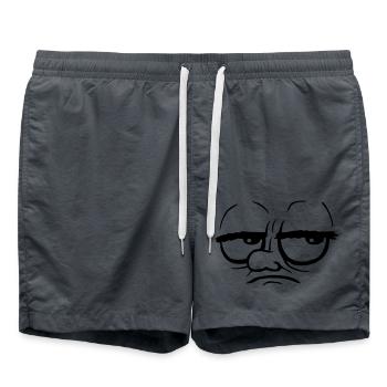 Dessin animé roulant les yeux agacés - Short de bain - charbon - Devant - AI Model Male 185 light (185cm)