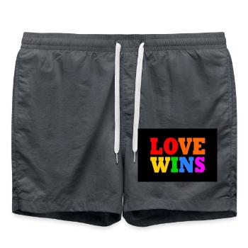 Love wins - Badeshorts - Anthrazit - Vorne - AI Model Male 185 light (185cm)