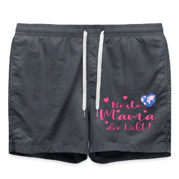 Beste Mama der Welt pink - Badeshorts - Anthrazit - Vorne - AI Model Male 185 light (185cm)