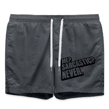 me sarcastic never Zitat - Badeshorts - Anthrazit - Vorne - AI Model Male 185 light (185cm)
