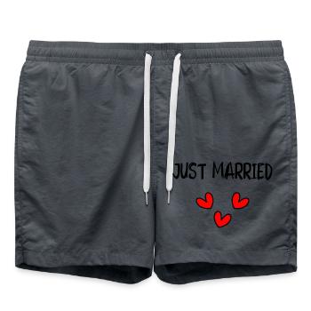 JUST MARRIED. VIVE LES MARIES. EVJF - Short de bain - charbon - Devant - AI Model Male 185 light (185cm)