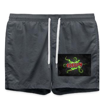 Gruseliger Halloween Comic Stil Graffiti Schriftzug - Badeshorts - Anthrazit - Vorne - AI Model Male 185 light (185cm)