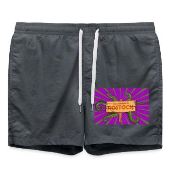 Bienvenue à Rostock Allemagne Mer Baltique Spooky - Short de bain - charbon - Devant - AI Model Male 185 light (185cm)