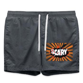 Graffiti effrayant de style bande dessinée d’Halloween - Short de bain - charbon - Devant - AI Model Male 185 light (185cm)