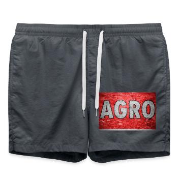 Agro Brick Wall Graffiti - Swim Trunks - anthracite - Front - AI Model Male 185 light (185cm)