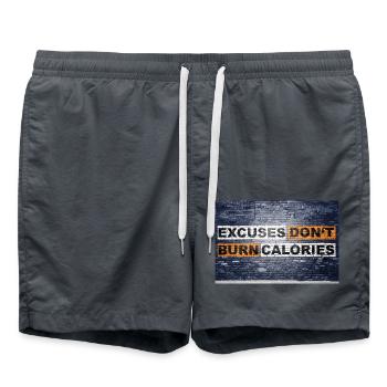 Les excuses ne brûlent pas de calories en disant lettrage - Short de bain - charbon - Devant - AI Model Male 185 light (185cm)