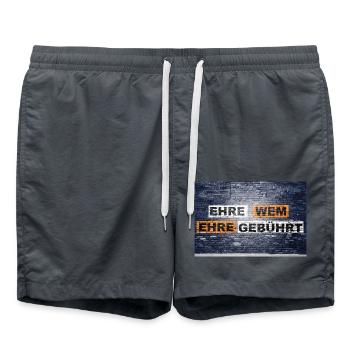 Ehre Wem Ehre Gebührt) Motivation Quote Graffiti - Swim Trunks - anthracite - Front - AI Model Male 185 light (185cm)