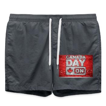 Canada Day Graffiti Fête du Canada - Short de bain - charbon - Devant - AI Model Male 185 light (185cm)