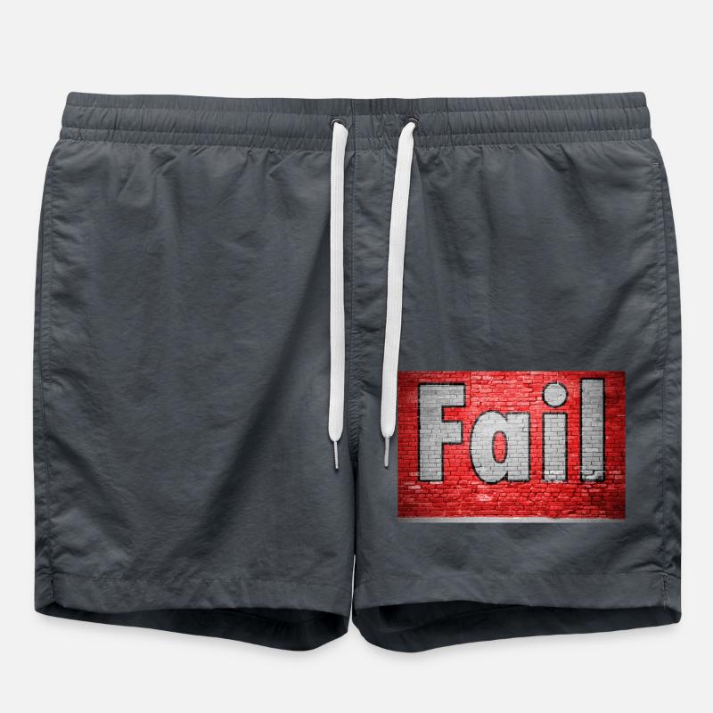 Fail Ziegelsteinmauer Graffiti - Badeshorts - Anthrazit