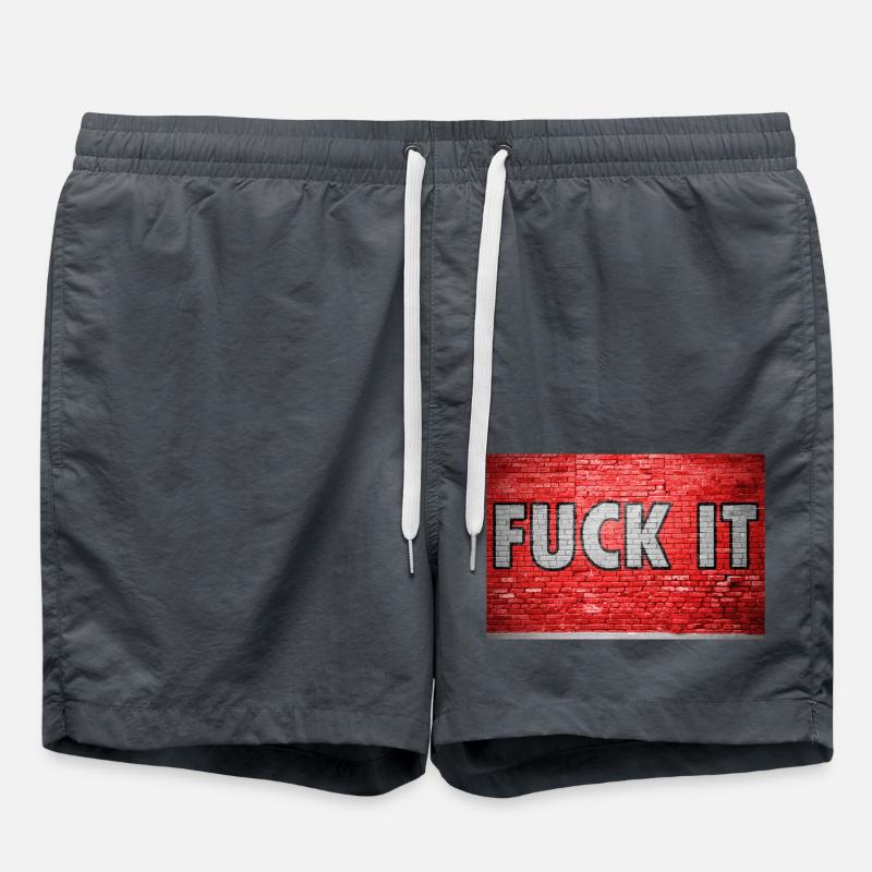 Fuck It Brick Wall Graffiti - Swim Trunks - anthracite