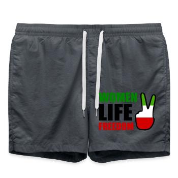 Women life freedom iran - Swim Trunks - anthracite - Front - AI Model Male 185 light (185cm)