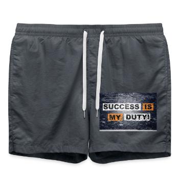 Success is my duty! saying lettering Graffiti - Badeshorts - Anthrazit - Vorne - AI Model Male 185 light (185cm)
