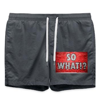 So What!? Graffiti - Badeshorts - Anthrazit - Vorne - AI Model Male 185 light (185cm)